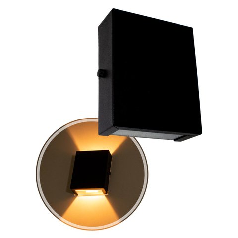 3x Arandela Slim 2 Focos Preta Parede Muro Interna Externa St1597