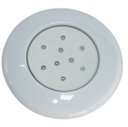 Ver imagem 1 de Luminária led para piscina 9w 12v 125mm luz azul com acabamento branco + fonte 2A ST775