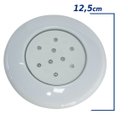 Ver imagem 2 de Luminária led para piscina 9w 12v 125mm luz azul com acabamento branco + fonte 2A ST775
