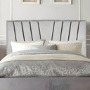 Ver imagem 2 de Cabeceira Estofada Cama Casal Queen Size 160 Cm Malu Linho:cinza Claro