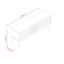 Ver imagem 3 de Rack 1.5 Bancada Yara para Sala Tv 65 Pol. Ripado Pés Palito Naturale/ Off White