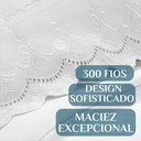 Ver imagem 3 de Jogo Cama King Size Bordado Kayla Tecido 300 Fios Premium:Branco