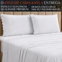 Ver imagem 2 de Jogo Cama King Size Bordado Kayla Tecido 300 Fios Premium:Branco