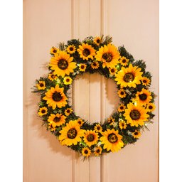 Guirlanda Com Girassóis Decorada Luzes De Led 45 cm Luxo - 5