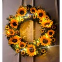 Ver imagem 3 de Guirlanda com Girassóis Decorada Luzes de Led 45 Cm Luxo