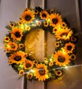Ver imagem 3 de Guirlanda com Girassóis Decorada Luzes de Led 45 Cm Luxo