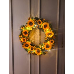 Guirlanda Com Girassóis Decorada Luzes De Led 45 cm Luxo - 7