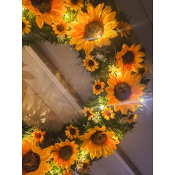 Guirlanda Com Girassóis Decorada Luzes De Led 45 cm Luxo - 4