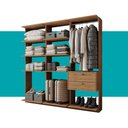 Ver imagem 5 de Guarda-Roupas Closet Modulado Alasca Duo 180cm 3 Peças com 2 Gavetas e Cabideiros Freijó Carraro