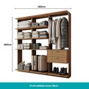 Ver imagem 4 de Guarda-Roupas Closet Modulado Alasca Duo 180cm 3 Peças com 2 Gavetas e Cabideiros Freijó Carraro