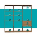 Ver imagem 6 de Guarda-Roupas Closet Modulado Alasca Duo 180cm 3 Peças com 2 Gavetas e Cabideiros Freijó Carraro
