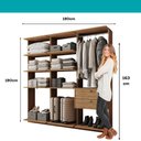 Ver imagem 7 de Guarda-Roupas Closet Modulado Alasca Duo 180cm 3 Peças com 2 Gavetas e Cabideiros Freijó Carraro