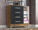 Ver imagem 5 de Armário Cômoda 4 Gavetas 1 Porta:castanho/onix