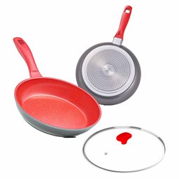 Panelas Polishop Sauté Grand 24cm e Sauté Petit 20cm com Tampa 24cm | Vermelha - 2