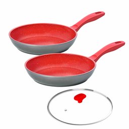 Panelas Polishop Sauté Grand 24cm e Sauté Petit 20cm com Tampa 24cm | Vermelha - 1