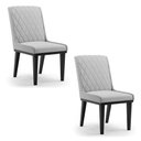 Ver imagem 1 de Cadeira Sala de Jantar Base Madeira Preto Kit 2 Sofia Suede D03 - D'Rossi Cor Cinza