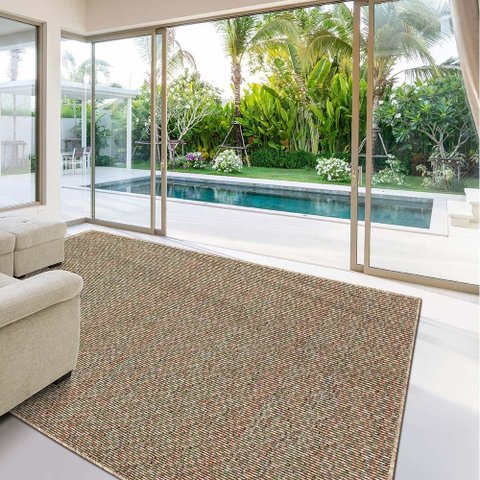 Tapete Sisal New Colors Colore Marrom-verde 2,00x2,50m - São Carlos