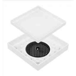 Ralo Oculto com Tela 15x15 Quadrado Branco - 1
