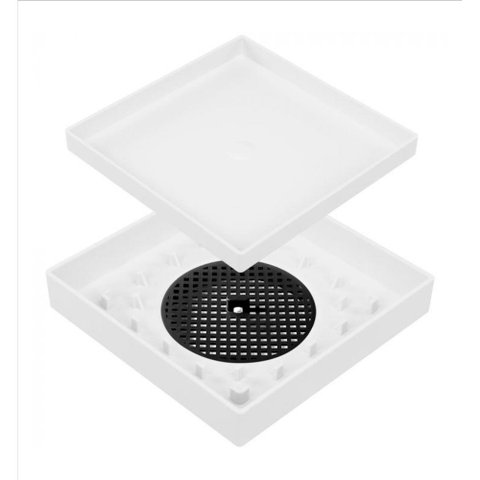 Ralo Oculto com Tela 15x15 Quadrado Branco