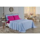 Ver imagem 4 de Jogo de Cama Casal Viúva Nobre 4 Peças Malha 100% Algodão - Azul-bebê / Pink