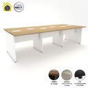 Ver imagem 3 de Plataforma de Trabalho 6 Lugares 360cm X 120cm Pé Painel F5 Cor:macadâmia com Branco