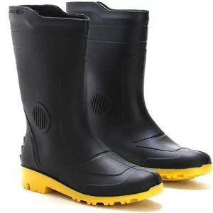 Bota de Borracha Pega Forte Preto / Amarelo N. 41