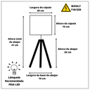 Ver imagem 4 de Abajur Quarto Madeira Tripé Pinus Cúpula Tecido