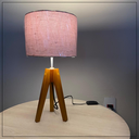 Ver imagem 2 de Abajur Quarto Madeira Tripé Pinus Cúpula Tecido