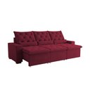 Ver imagem 5 de Sofá Retrátil 3 Lugares 250m Suede Intenso Reclinável Milão Vermelho