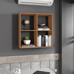 Nicho Colmeia Decorativo Para Quarto Sala De Estar Quadrado Euro 72x72 Cm C03 Noce - Lyam Decor - 2