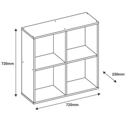 Nicho Colmeia Decorativo Para Quarto Sala De Estar Quadrado Euro 72x72 Cm C03 Noce - Lyam Decor - 3