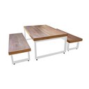 Ver imagem 1 de Mesa Industrial para Jardim Infantil Bernardo 120x70cm com 2 Bancos Industriais Base Branca