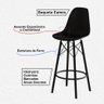 Conjunto Mesa Bistrô Redonda Estrutura em Ferro Preto com Tampo Freijó com 2 Banquetas Eames Preta - 3