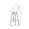 Conjunto Mesa Bistrô Redonda Estrutura em Ferro Preto com Tampo Freijó com 2 Banquetas Eames Preta - 5