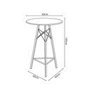 Ver imagem 4 de Conjunto Mesa Bistrô Redonda Estrutura em Ferro Preto com Tampo Freijó com 2 Banquetas Eames Preta