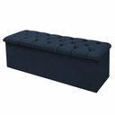 Ver imagem 1 de Calçadeira Baú Giovana King 195 Cm Suede Azul Escuro - MV Estofados Shop