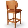Kit 06 Banquetas Baixa Bar Cozinha E Sala De Jantar Fixa Betta Imbuia Tecido Terracota - Lyam Decor - 8
