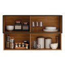 Ver imagem 2 de Armário Aéreo Proença 120cm Basculante 1 Porta Mdf e 1 Porta Vidro Reflecta Nogueira Touch-