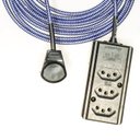 Ver imagem 2 de Extensão Elétrica 5 Metros Pp 2x0,75mm² Revestido Tecido Azul/prata Cabos Immediate Régua de 3 Saída