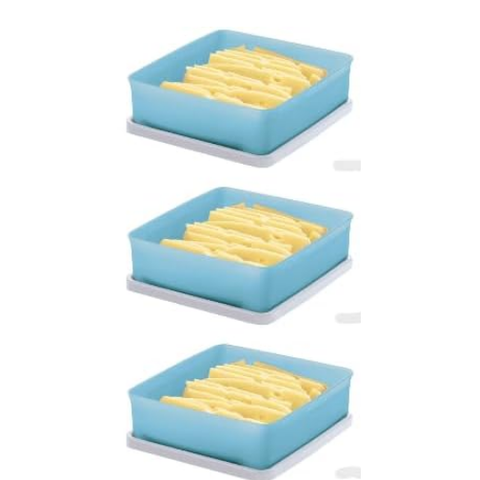 Tupperware Kit 03 Refri Box 400ml Cor Azul Tupperware Kit 03 Refri Box 400ml Cor Azul