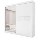 Ver imagem 1 de Guarda Roupa Casal com Espelho 2 Portas 6 Gavetas - Titanium Ripado-branco - Móveis D'doro