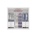 Ver imagem 2 de Guarda Roupa Casal com Espelho 2 Portas 6 Gavetas - Titanium Ripado-branco - Móveis D'doro