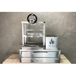 Parrilla para Bancada 74x45 com Elevação e Grelha Argetina+ 3 Espetos - 5