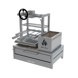 Parrilla para Bancada 74x45 com Elevação e Grelha Argetina+ 3 Espetos - 1