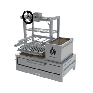 Parrilla para Bancada 74x45 com Elevação e Grelha Argetina+ 3 Espetos