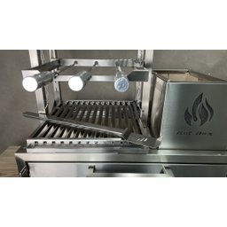 Parrilla para Bancada 74x45 com Elevação e Grelha Argetina+ 3 Espetos - 4