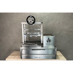 Parrilla para Bancada 74x45 com Elevação e Grelha Argetina+ 3 Espetos - 3