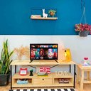 Ver imagem 1 de Rack de TV Industrial de Ferro e Madeira Style Square 2 Nichos e 1 Nicho Gaveta Natural e Preto
