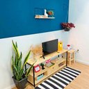 Ver imagem 4 de Rack de TV Industrial de Ferro e Madeira Style Square 2 Nichos e 1 Nicho Gaveta Natural e Preto
