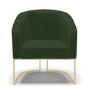 Ver imagem 5 de Poltrona Sala Decorativa Stella Base Industrial Champanhe Sintético Pu Verde D03 - D’Rossi